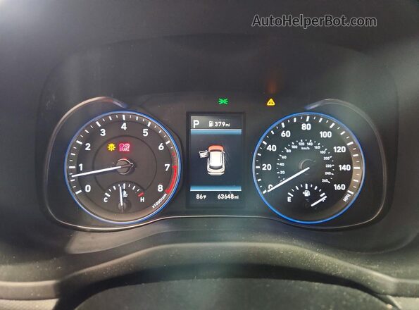 KM8K5CA52MU685845 2021 HYUNDAI KONA Black Widok zestawu wskaźników