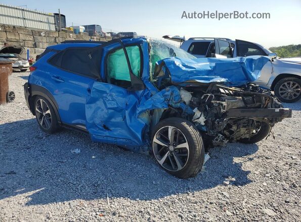 KM8K5CA56MU629617 2021 HYUNDAI KONA Blue Front right