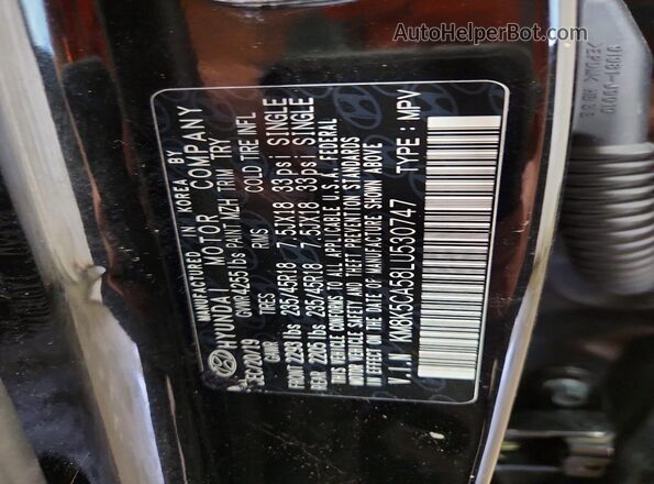 KM8K5CA58LU530747 2020 HYUNDAI KONA Black Вид підкапотного простору