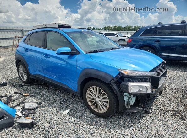 KM8K62AA1JU076598 2018 HYUNDAI KONA Blue Delantero derecho