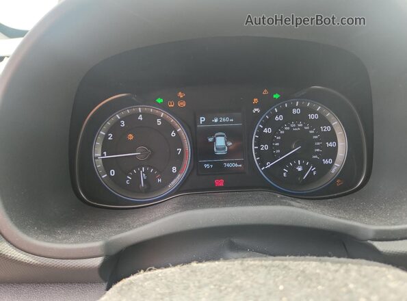 KM8K62AA1JU076598 2018 HYUNDAI KONA Blue Vista del cuadro de instrumentos