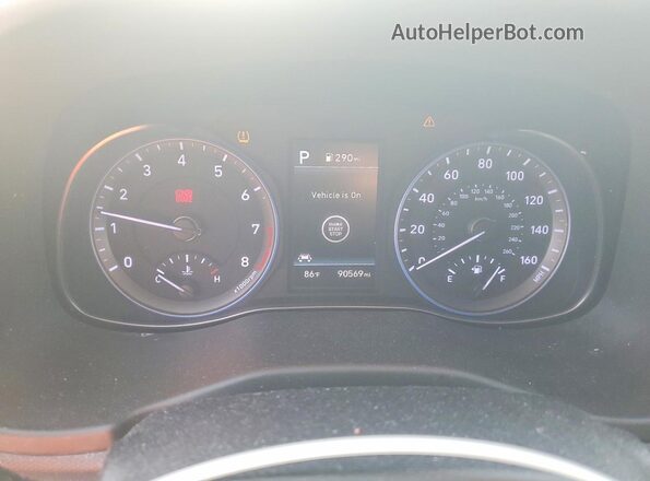 KM8K62AA4LU453265 2020 HYUNDAI KONA Black Вид щитка приладів