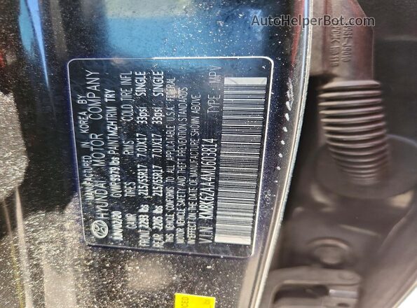 KM8K62AA4MU603814 2021 HYUNDAI KONA Черный Вид наклейки с VIN-кодом