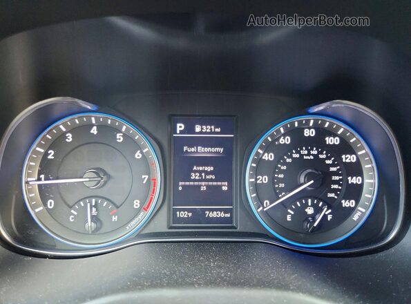 KM8K62AA5LU582812 2020 HYUNDAI KONA Gray Instrument cluster view