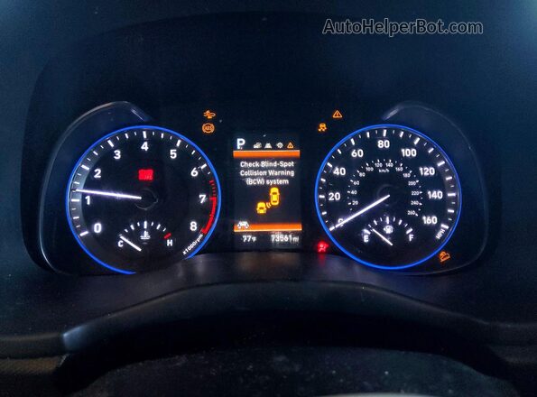 KM8K62AA9LU493583 2020 HYUNDAI KONA White Սարքավորումների վահանակի տեսք