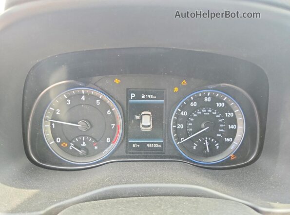 KM8K62AA9MU614209 2021 HYUNDAI KONA Blue Սարքավորումների վահանակի տեսք