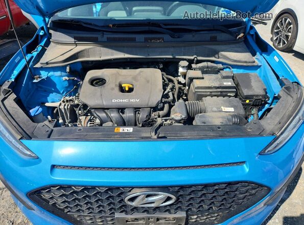 KM8K6CAA2MU628748 2021 HYUNDAI KONA Blue Vista del compartimento del motor
