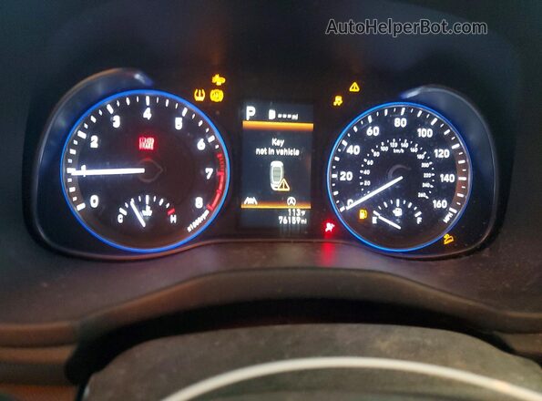 KM8K6CAB1PU976148 2023 HYUNDAI KONA White Instrument cluster view