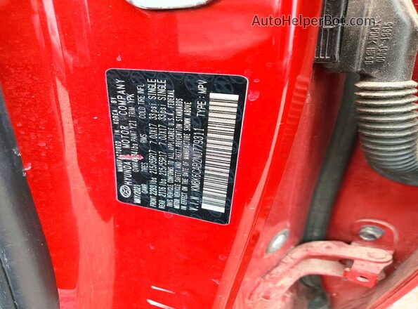 KM8K6CAB2NU779311 2022 HYUNDAI KONA Red VIN կոդի պիտակի տեսք