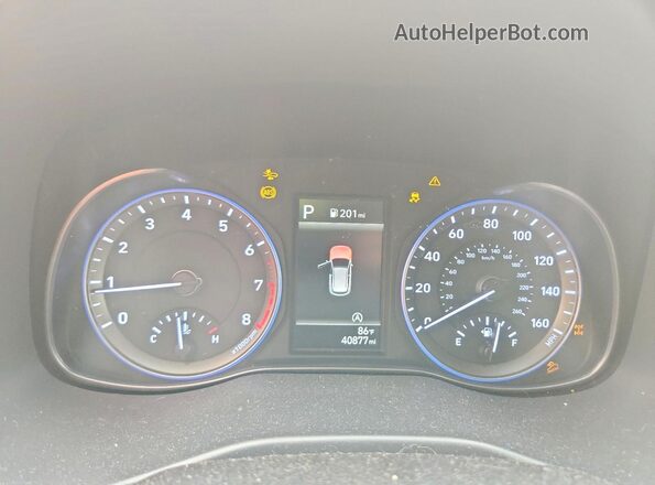 KM8K6CAB6PU952251 2023 HYUNDAI KONA Red Widok zestawu wskaźników