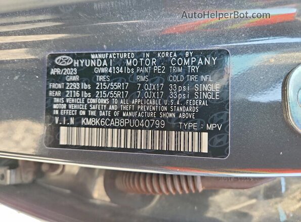 KM8K6CAB8PU040799 2023 HYUNDAI KONA Gray Widok komory silnika