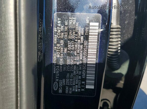 KM8K6CAB8PU995280 2023 HYUNDAI KONA Черный Вид наклейки с VIN-кодом