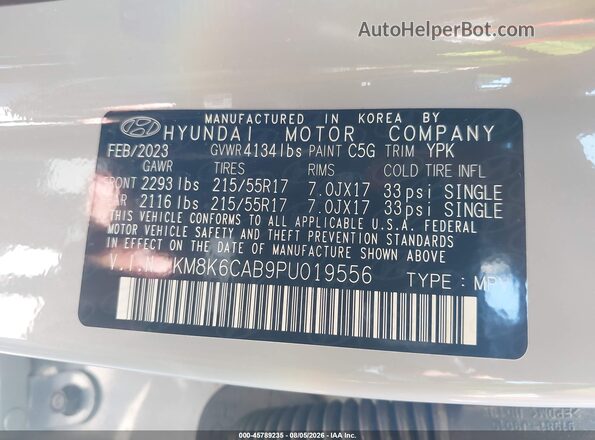 KM8K6CAB9PU019556 2023 HYUNDAI KONA Серый Вид подкапотного пространства