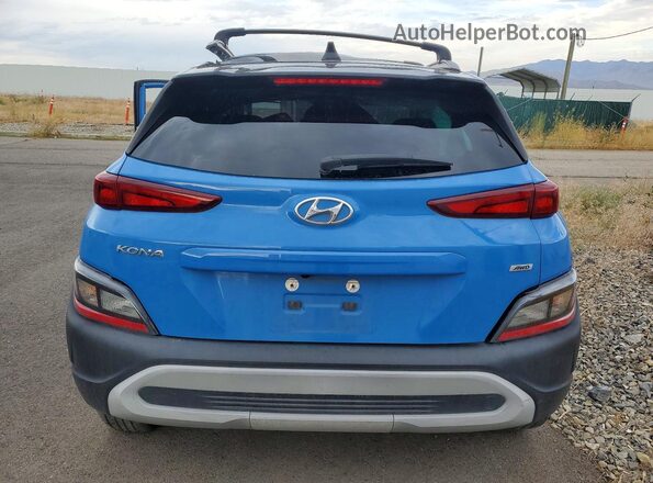 KM8K6CABXNU884341 2022 HYUNDAI KONA Синий Вид сзади