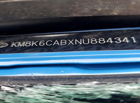 KM8K6CABXNU884341 2022 HYUNDAI KONA Синий Вид наклейки с VIN-кодом