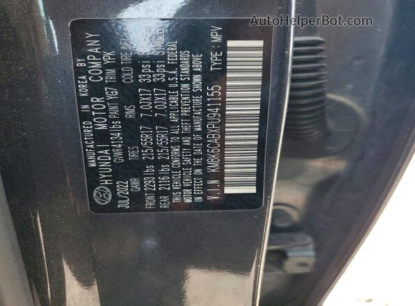 KM8K6CABXPU941155 2023 HYUNDAI KONA Gray Вид наклейки з VIN-кодом