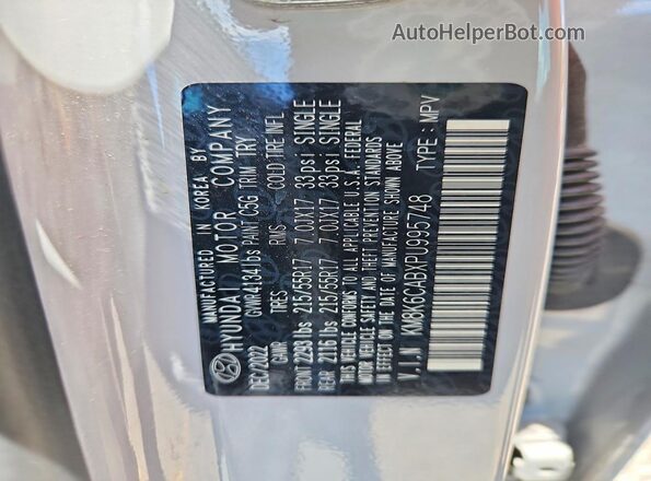 KM8K6CABXPU995748 2023 HYUNDAI KONA Gray Widok naklejki z numerem VIN