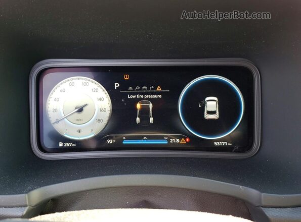 KM8KH3AC5NU003631 2022 HYUNDAI KONA Gray Widok zestawu wskaźników