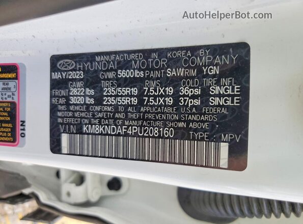KM8KNDAF4PU208160 2023 HYUNDAI IONIQ Белый Вид подкапотного пространства