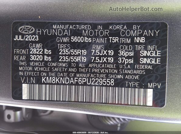 KM8KNDAF6PU229558 2023 HYUNDAI IONIQ 5 Gray ძრავის განყოფილების ხედი