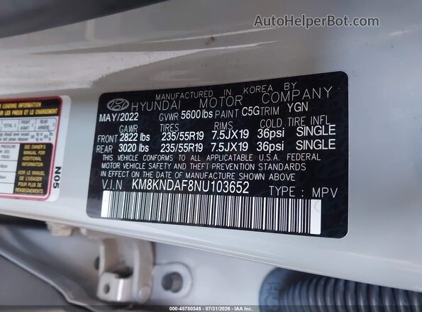 KM8KNDAF8NU103652 2022 HYUNDAI IONIQ 5 Gray Вид підкапотного простору