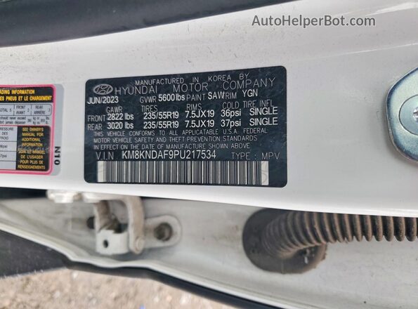 KM8KNDAF9PU217534 2019 HYUNDAI IONIQ White Панорамний вид салону 360°