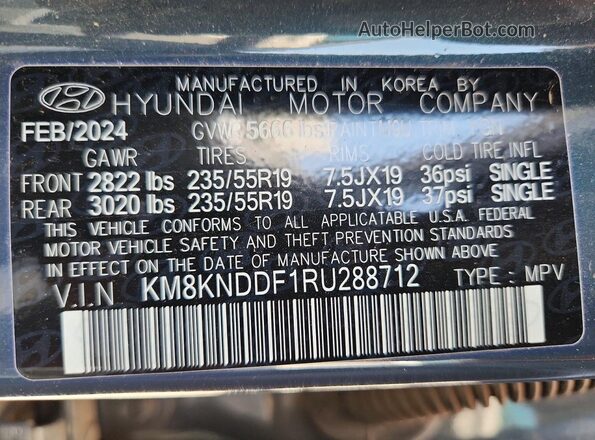 KM8KNDDF1RU288712 2024 HYUNDAI IONIQ Green ძრავის განყოფილების ხედი