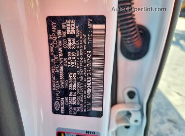 KM8KNDDF2RU287939 2024 HYUNDAI IONIQ White Widok naklejki z numerem VIN