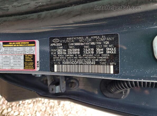 KM8KNDDF5RU299549 2024 HYUNDAI IONIQ Blue Vista interior de 360 grados