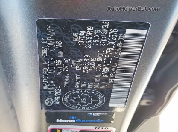 KM8KNDDF7RU302676 2024 HYUNDAI IONIQ Gray Vista del compartimento del motor