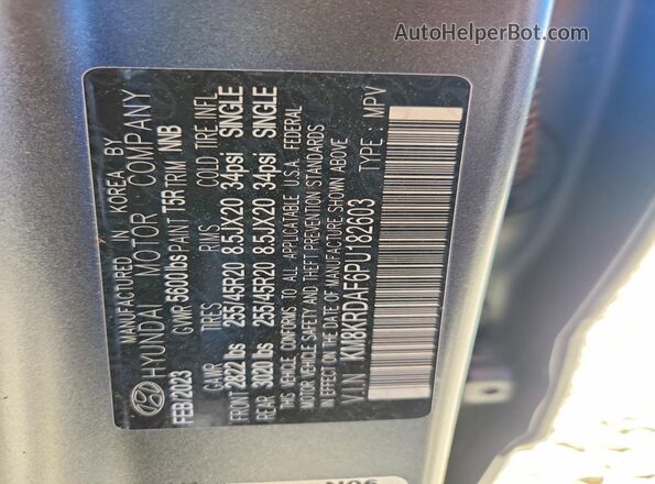 KM8KRDAF6PU182603 2023 HYUNDAI IONIQ Gray VIN կոդի պիտակի տեսք