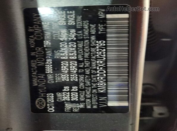 KM8KRDDFXRU252795 2024 HYUNDAI IONIQ Gray VIN կոդի պիտակի տեսք