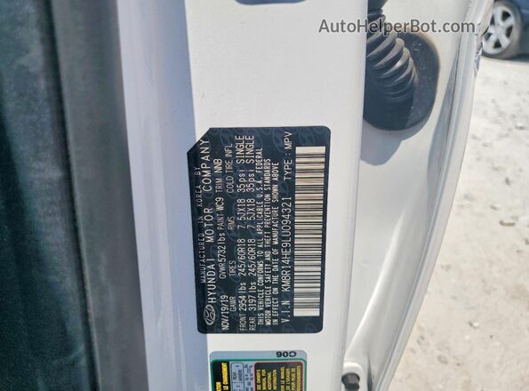 KM8R14HE9LU094321 2020 HYUNDAI PALISADE White 