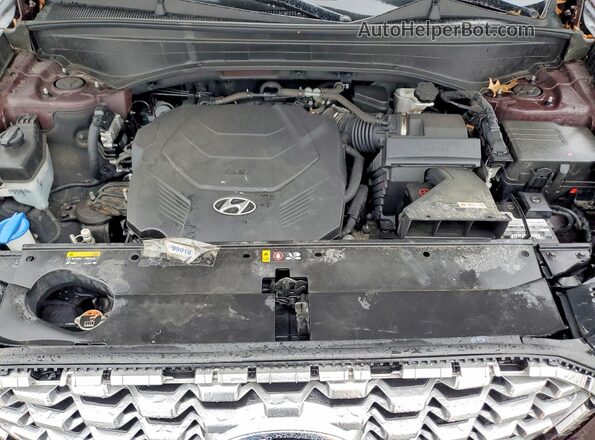 KM8R1DHE1LU044982 2020 HYUNDAI PALISADE Burgundy ძრავის განყოფილების ხედი