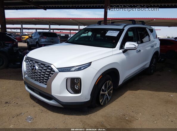 KM8R24HE4NU378259 2022 HYUNDAI PALISADE White Vista tres cuartos delantera izquierda
