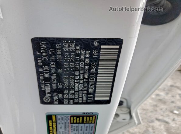KM8R24HE8LU104902 2020 HYUNDAI PALISADE White Widok komory silnika