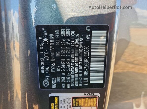 KM8R2DGE8PU525560 2023 HYUNDAI PALISADE Gray Widok wnętrza 360 stopni