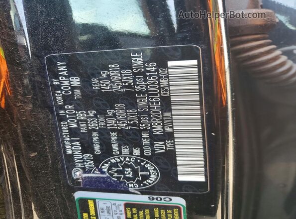 KM8R2DHE6LU036146 2020 HYUNDAI PALISADE Black VIN sticker view