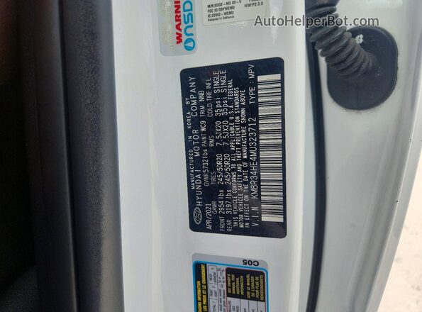 KM8R34HE4MU323712 2021 HYUNDAI PALISADE White Widok komory silnika