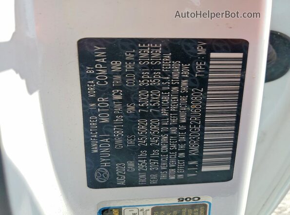 KM8R3DGE2RU680802 2024 HYUNDAI PALISADE White Widok komory silnika