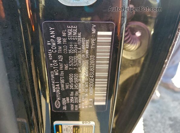KM8R3DGE4SU832603 2025 HYUNDAI PALISADE Черный Панорамный вид салона 360°