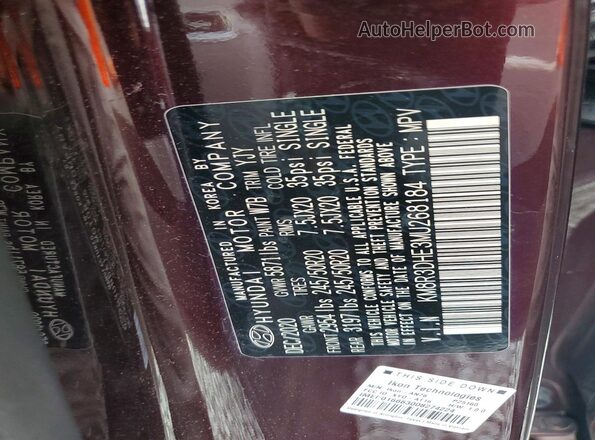 KM8R3DHE3MU268184 2021 HYUNDAI PALISADE Черный Вид наклейки с VIN-кодом