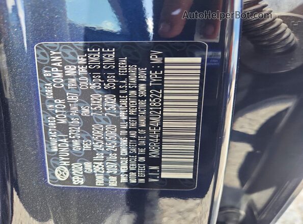 KM8R44HE4MU218522 2021 HYUNDAI PALISADE Black Շարժիչի բաժամունքի տեսք