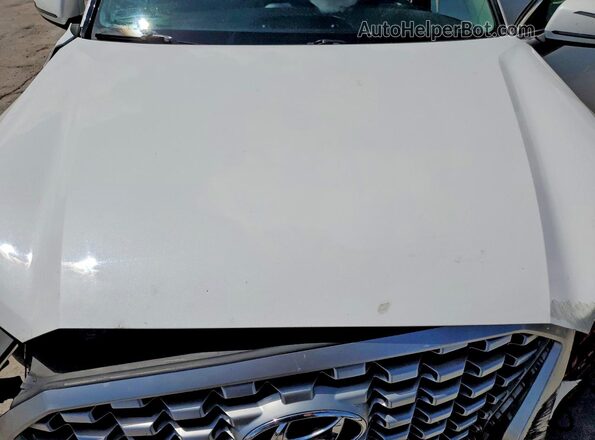 KM8R44HE8MU210729 2021 HYUNDAI PALISADE White ძრავის განყოფილების ხედი