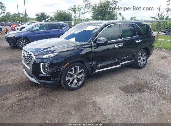 KM8R4DHE0MU227282 2021 HYUNDAI PALISADE Black წინა მარცხენა ხედი სამი მეოთხედიდან