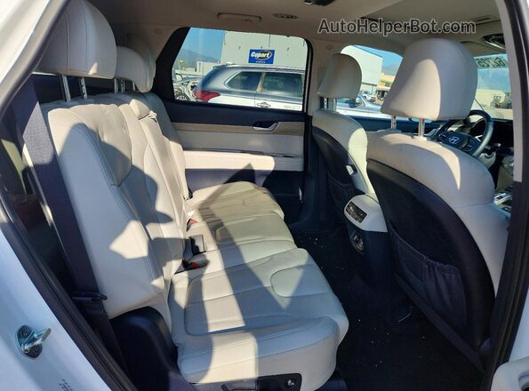 KM8R4DHE1NU455597 2022 HYUNDAI PALISADE White Հետևի նստատեղերի տեսք
