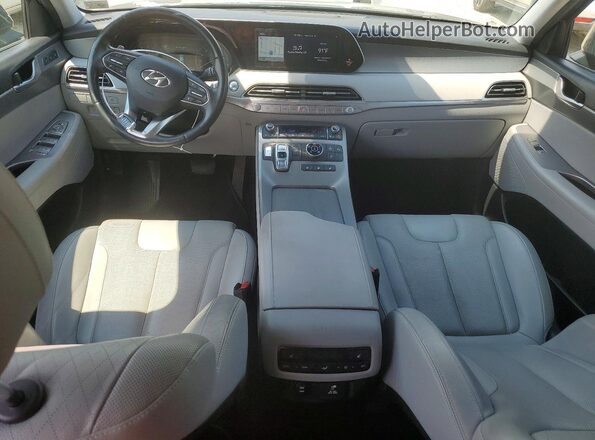 KM8R4DHE3MU267338 2021 HYUNDAI PALISADE Gray წინა პანელის ხედი