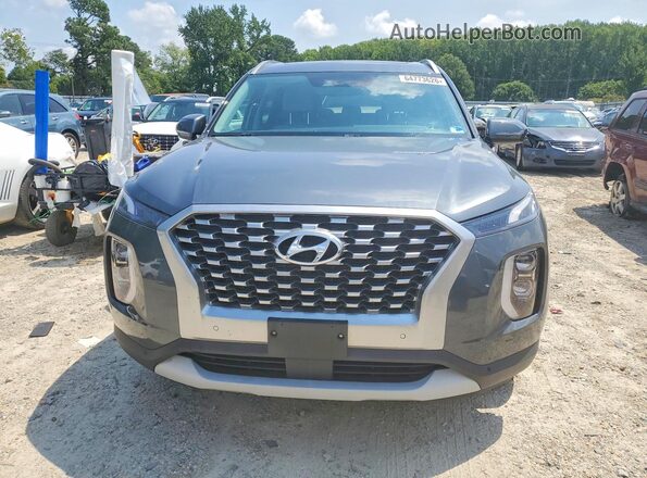 KM8R4DHE3MU267338 2021 HYUNDAI PALISADE Gray წინა ხედი
