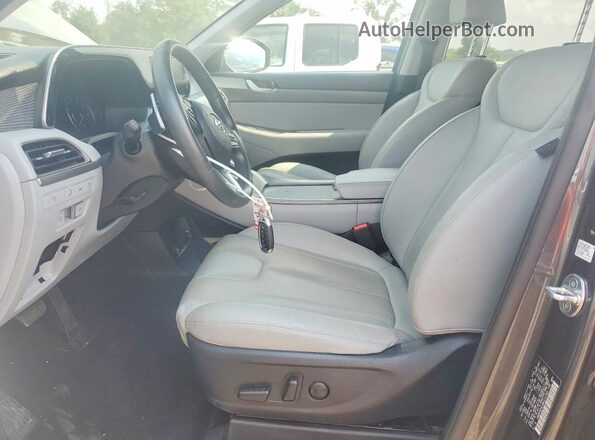 KM8R4DHE4MU231285 2021 HYUNDAI PALISADE Gray წინა სალონის ხედი