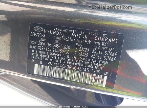 KM8R54GE3RU693245 2024 HYUNDAI PALISADE Gray Շարժիչի բաժամունքի տեսք